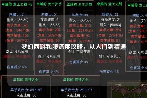 梦幻西游私服深度攻略,从入门到精通